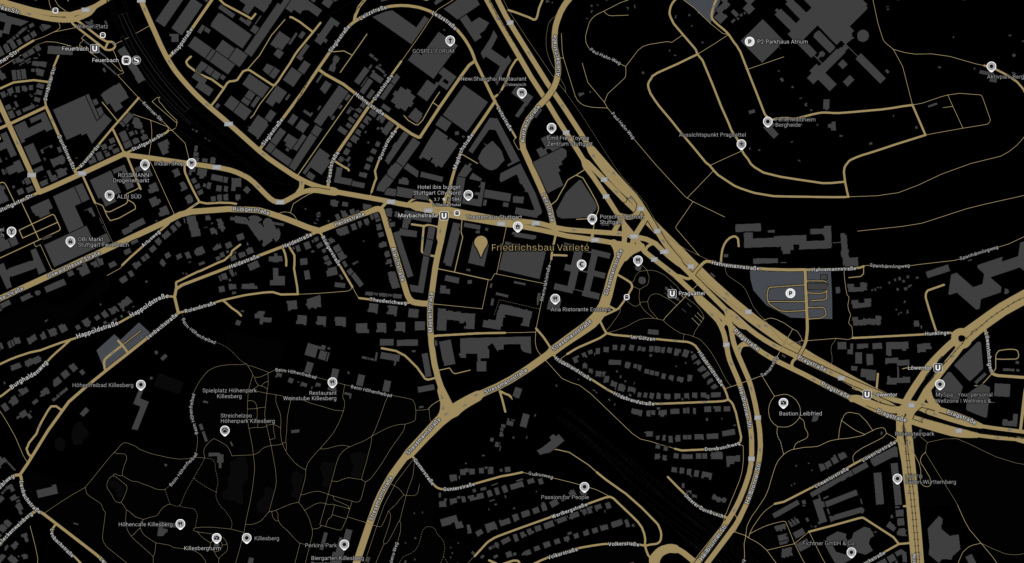 Hier ist eine Karte zu sehen, die die Fahrmöglichkeit darstellt. 